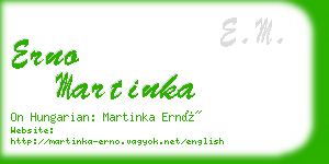 erno martinka business card